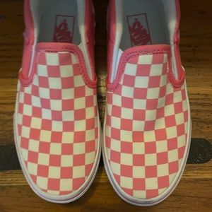 Vans  Checker Skate Shoes Pink/White Size 1 girls